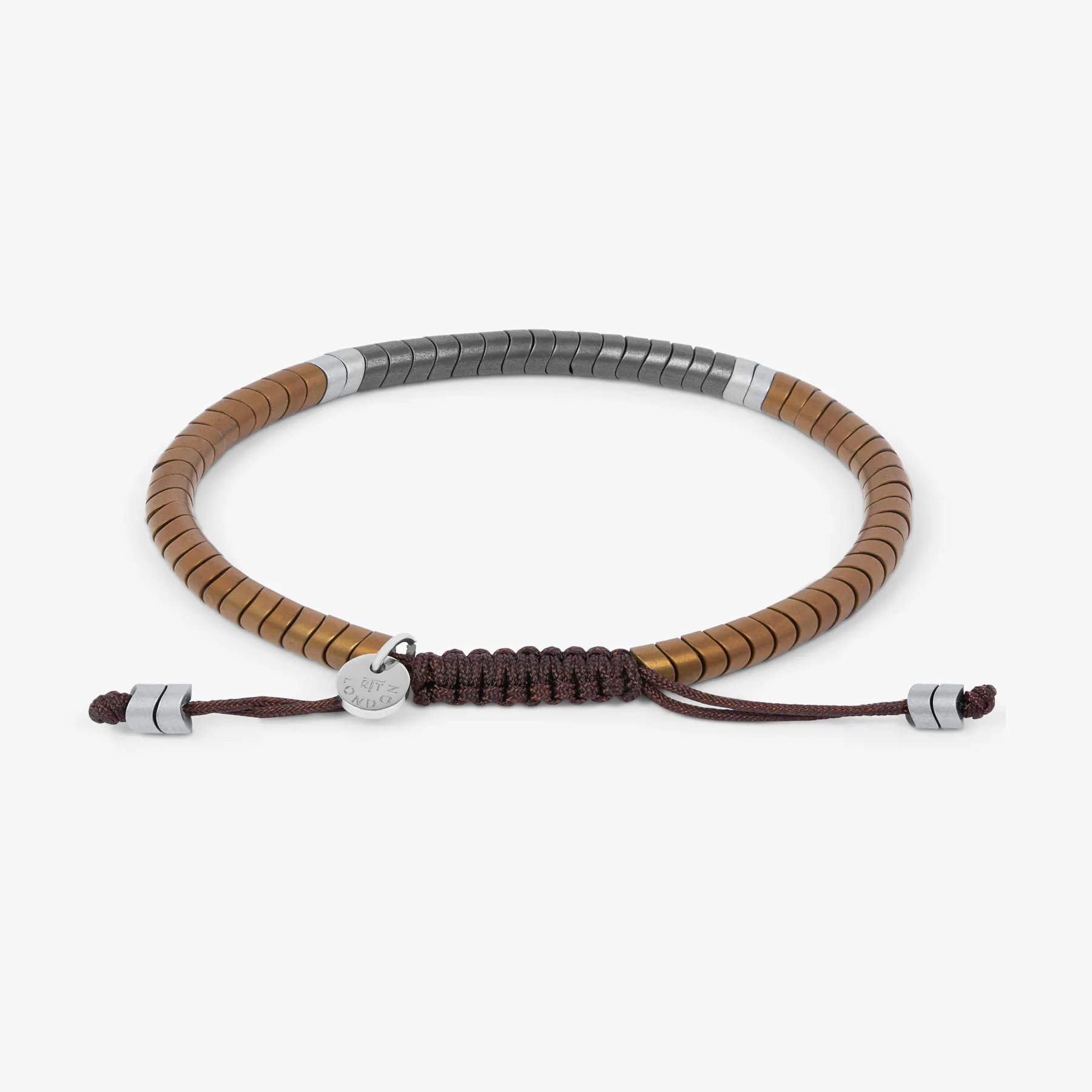 Ghana bracelet in macrame with brown hematite sold by Tateossian product image thumbnail 3