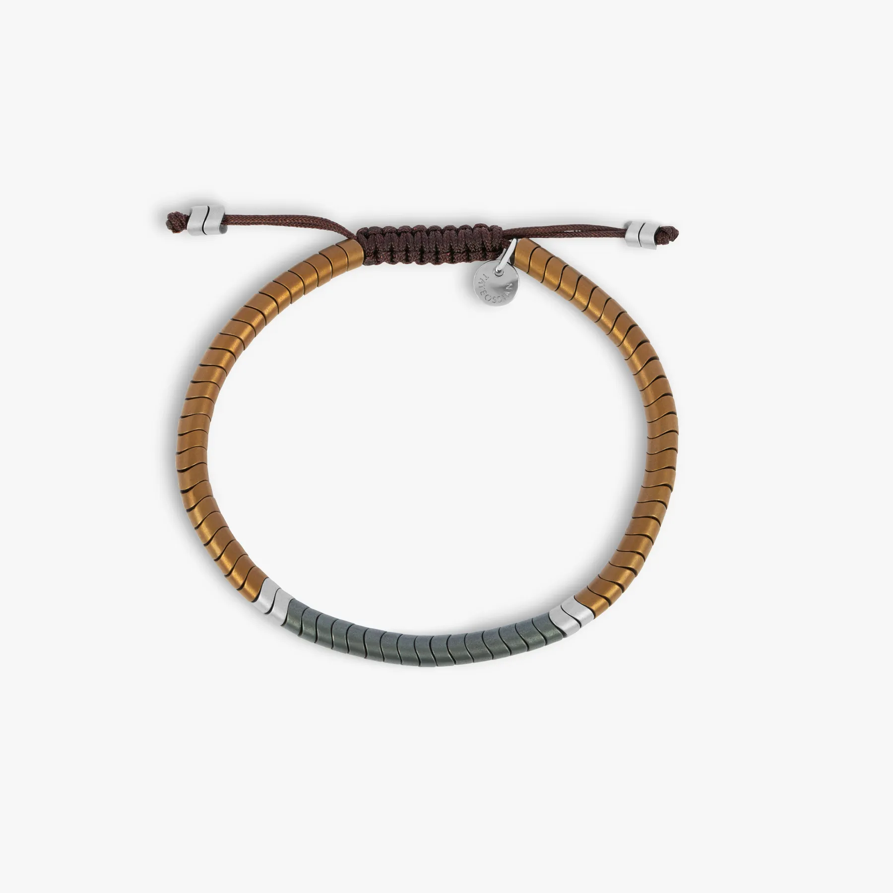 Ghana bracelet in macrame with brown hematite sold by Tateossian product image thumbnail 2