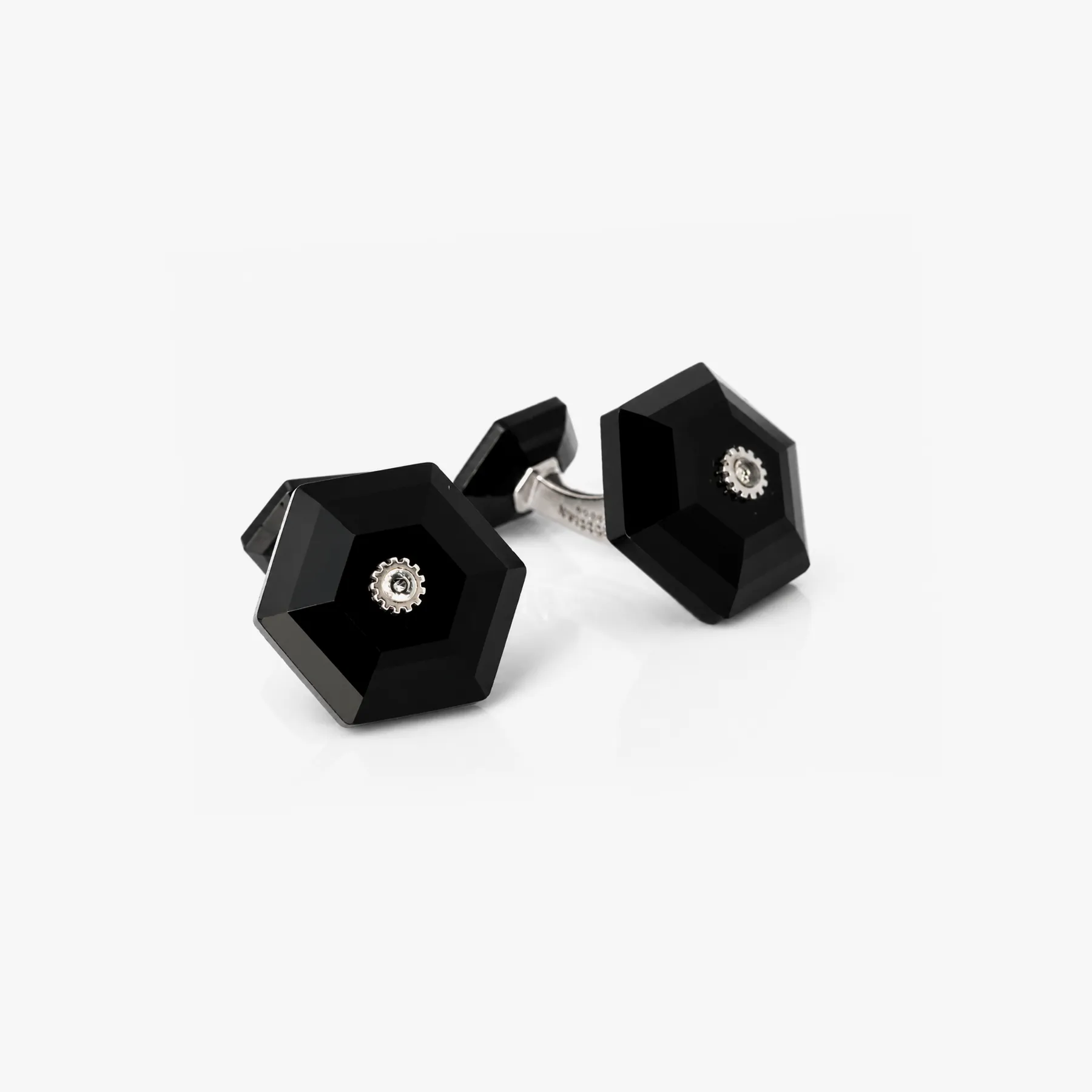 Hexa Facet Onyx & Sapphire Cufflinks sold by Tateossian