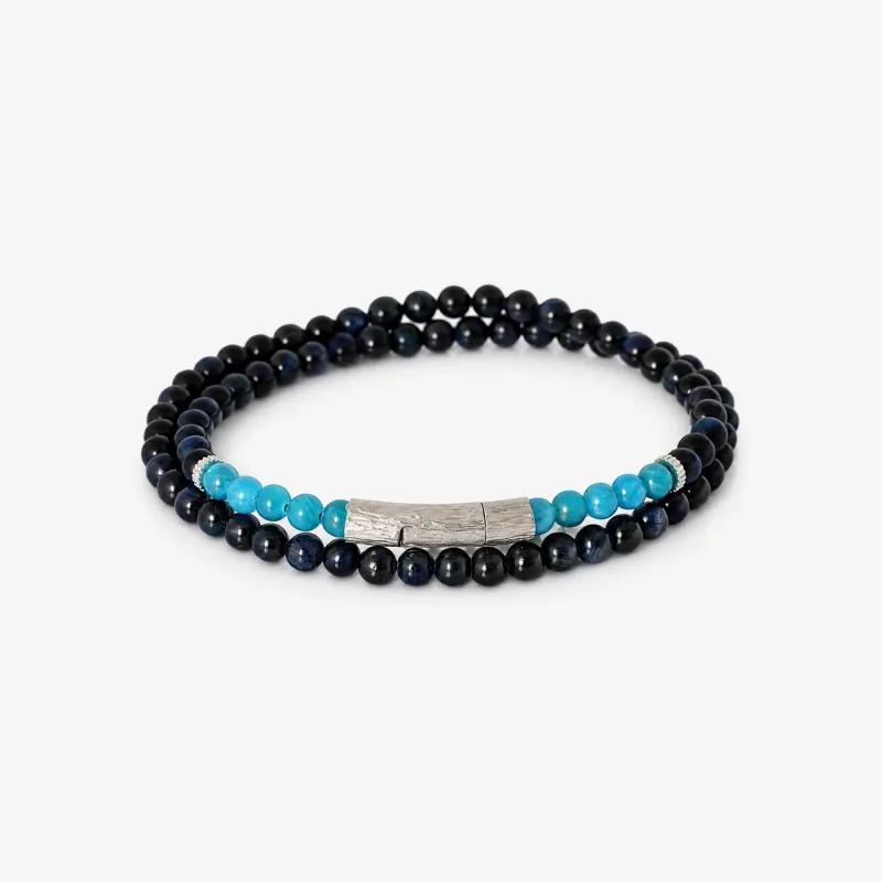 Tubo Graffiato  Double Wrap Beaded Bracelet | Limited Edition made by Tateossian