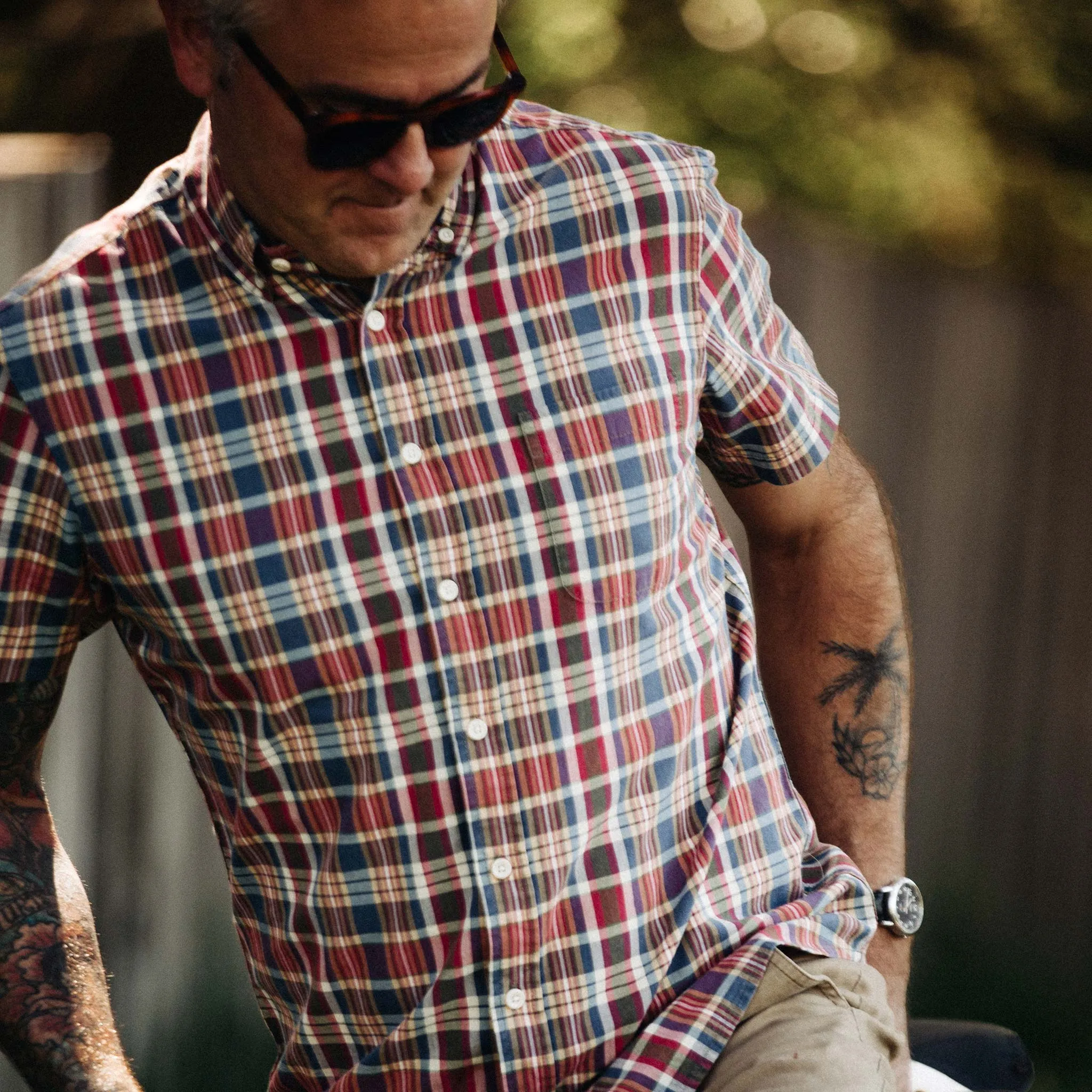 The Short Sleeve Jack in Red Madras sold by Taylor Stitch product image thumbnail 3