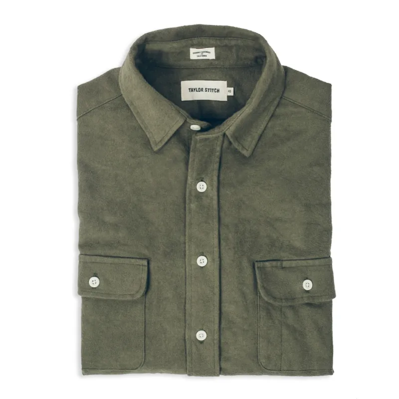 The Yosemite Shirt in Olive Drab sold by Taylor Stitch