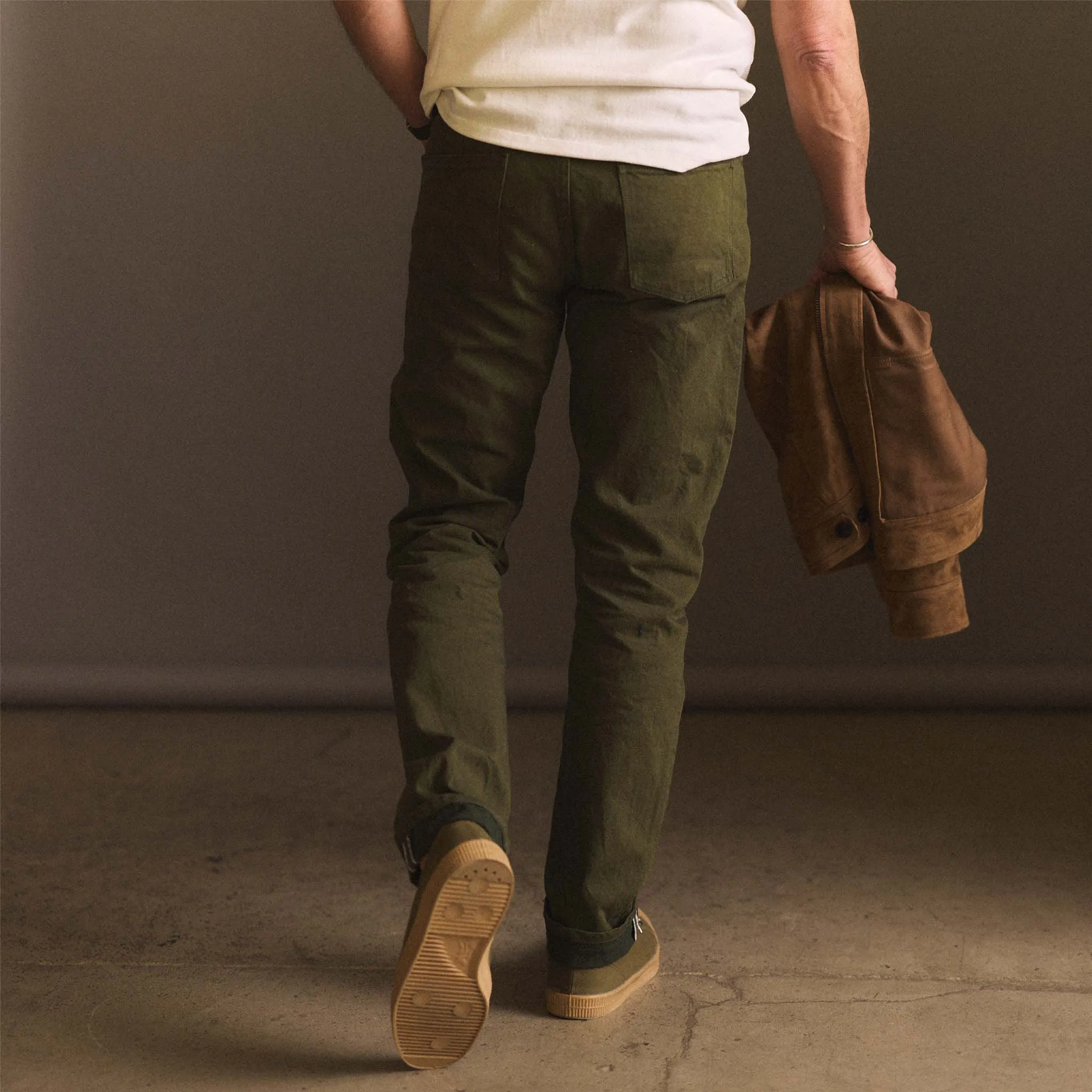 The Democratic Jean in Olive Nihon Menpu Selvage sold by Taylor Stitch product image thumbnail 4