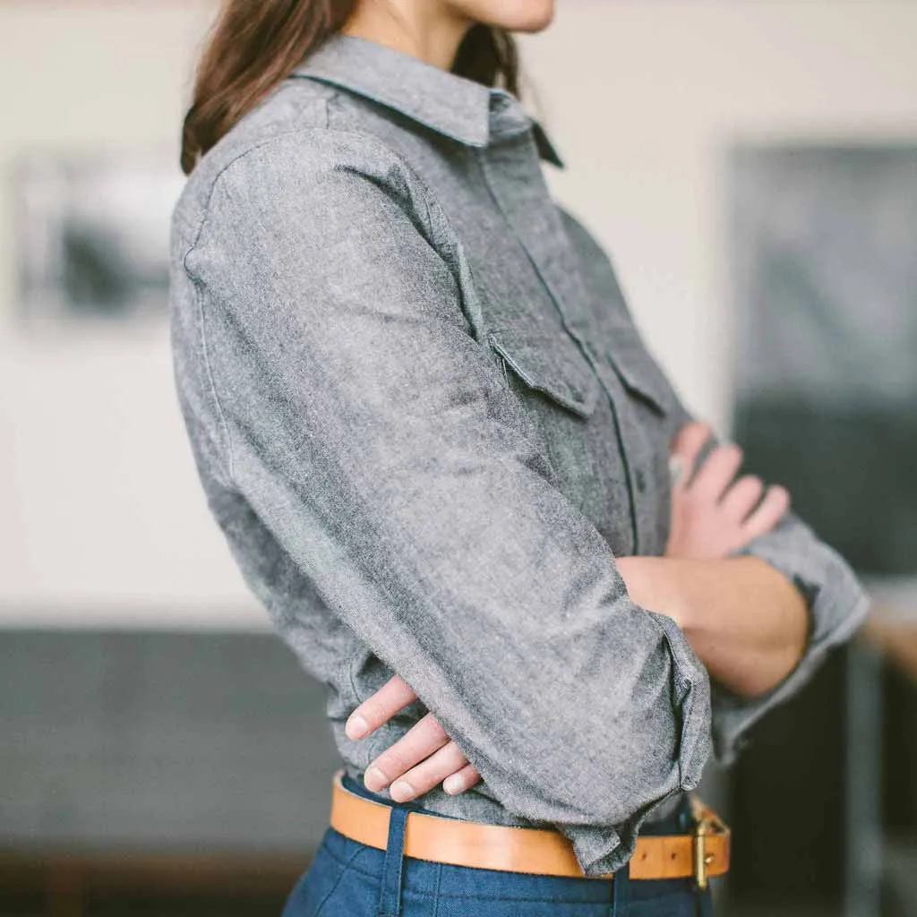 The Studio Shirt in Charcoal Everyday Chambray sold by Taylor Stitch product image thumbnail 2