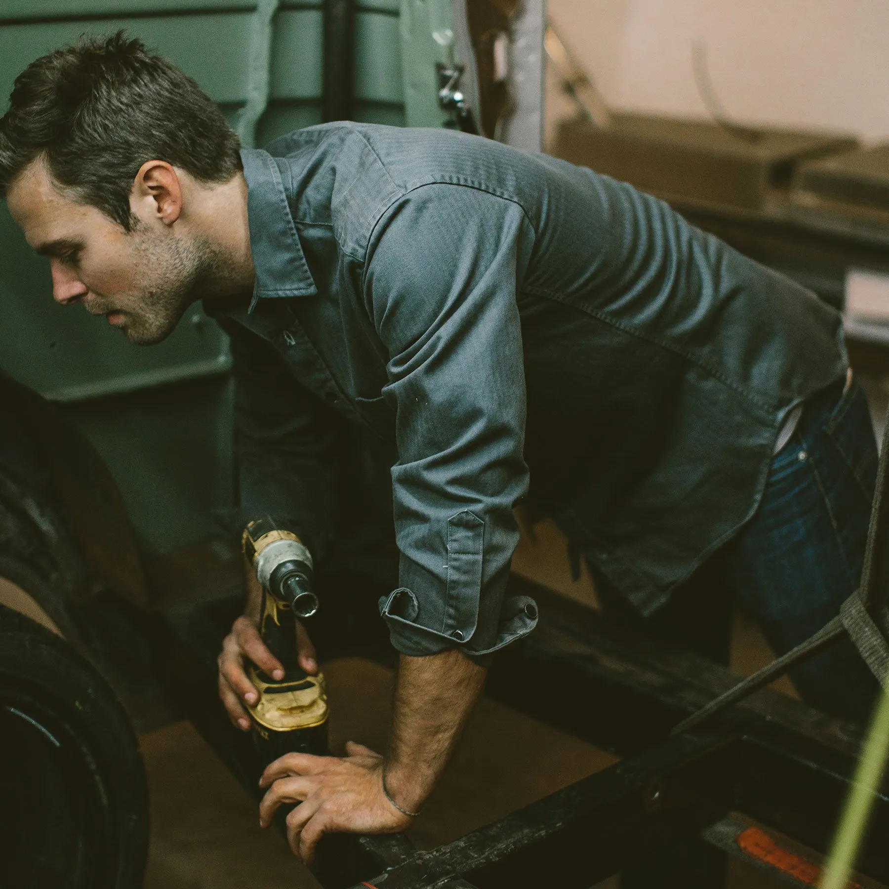 The Mechanic in Washed Charcoal Herringbone sold by Taylor Stitch product image thumbnail 3