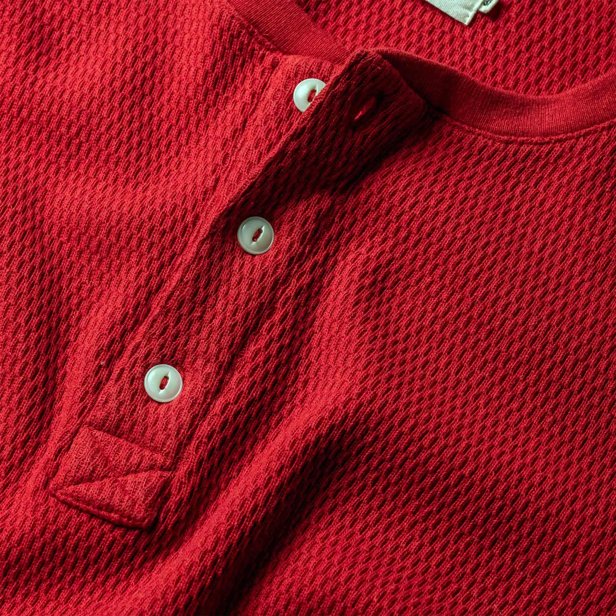 The Heavy Bag Waffle Henley in Cardinal sold by Taylor Stitch product image thumbnail 5