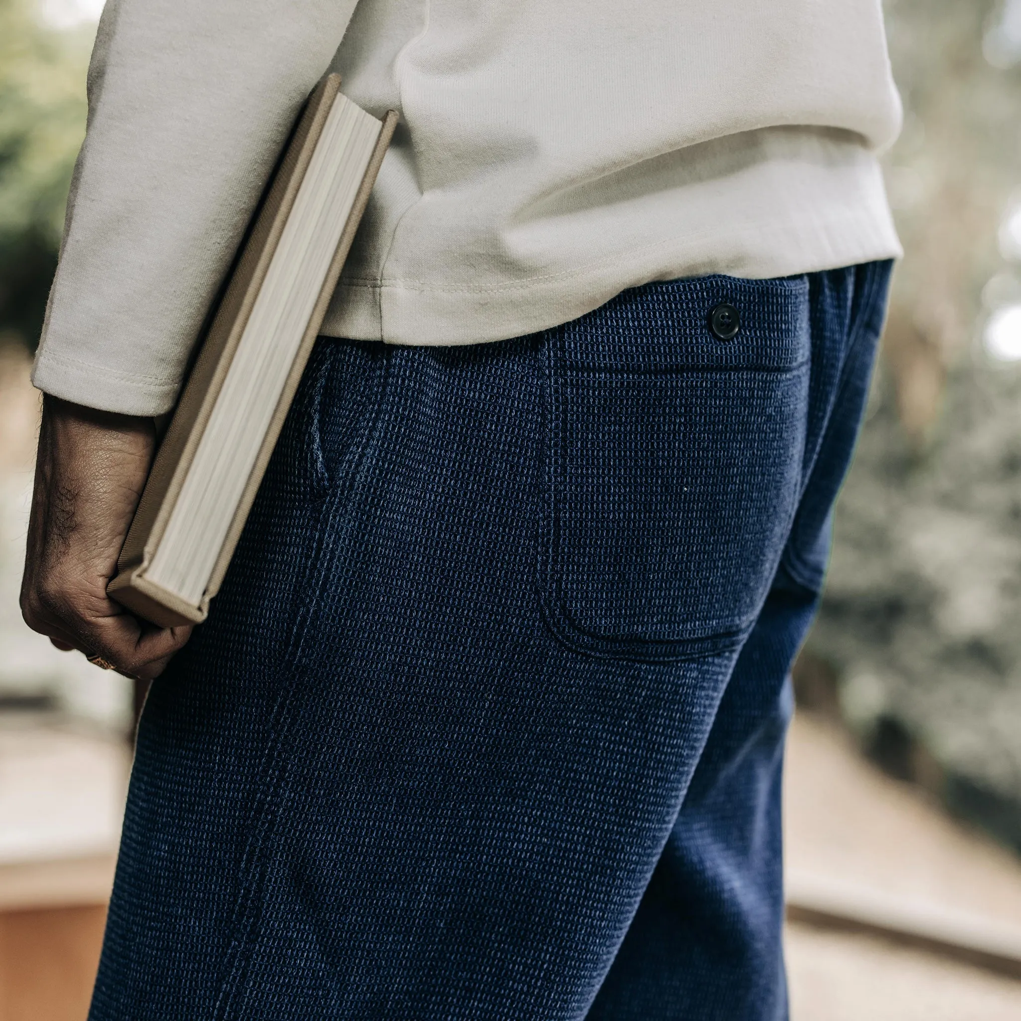 The Apres Pant in Indigo Waffle sold by Taylor Stitch product image thumbnail 3