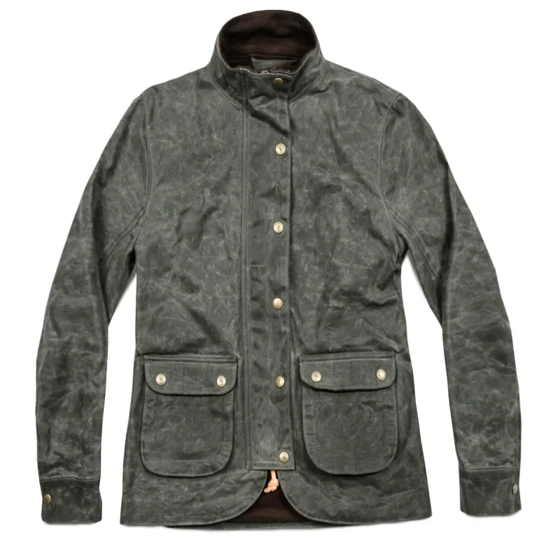The Field Jacket in Dark Olive Beeswaxed Canvas sold by Taylor Stitch