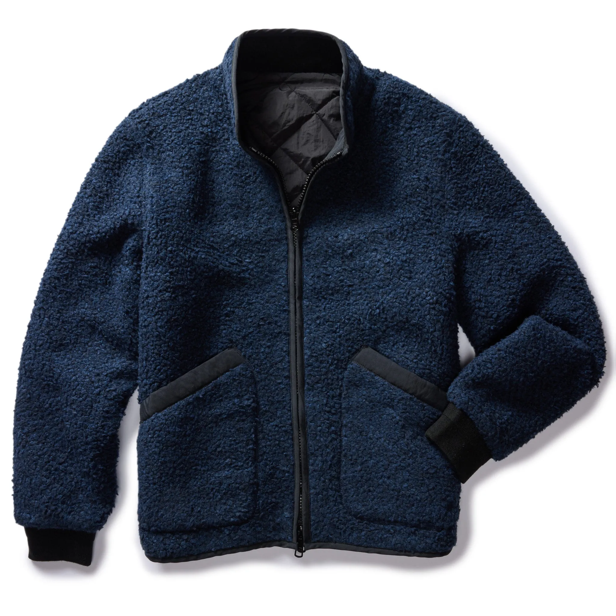 The Carson Jacket in Dark Navy Fleece sold by Taylor Stitch