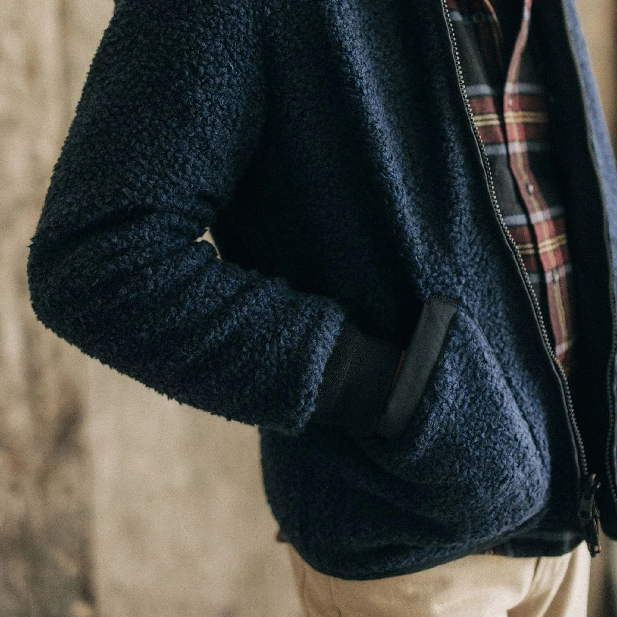 The Carson Jacket in Dark Navy Fleece sold by Taylor Stitch product image thumbnail 3