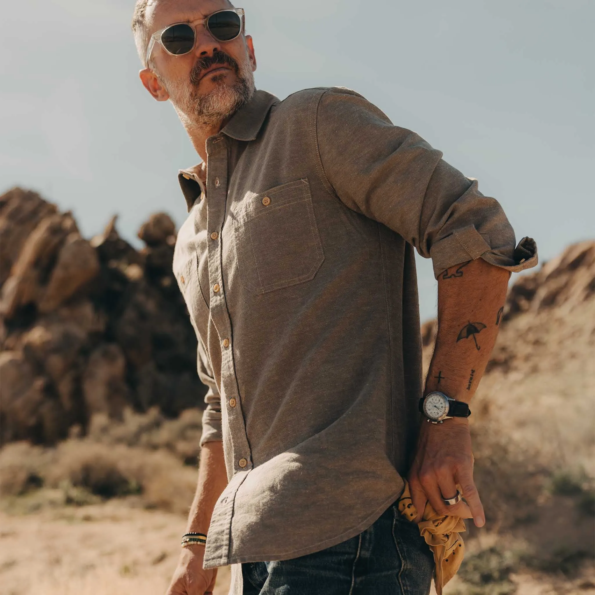 The Utility Shirt in Canteen Nep sold by Taylor Stitch product image thumbnail 4