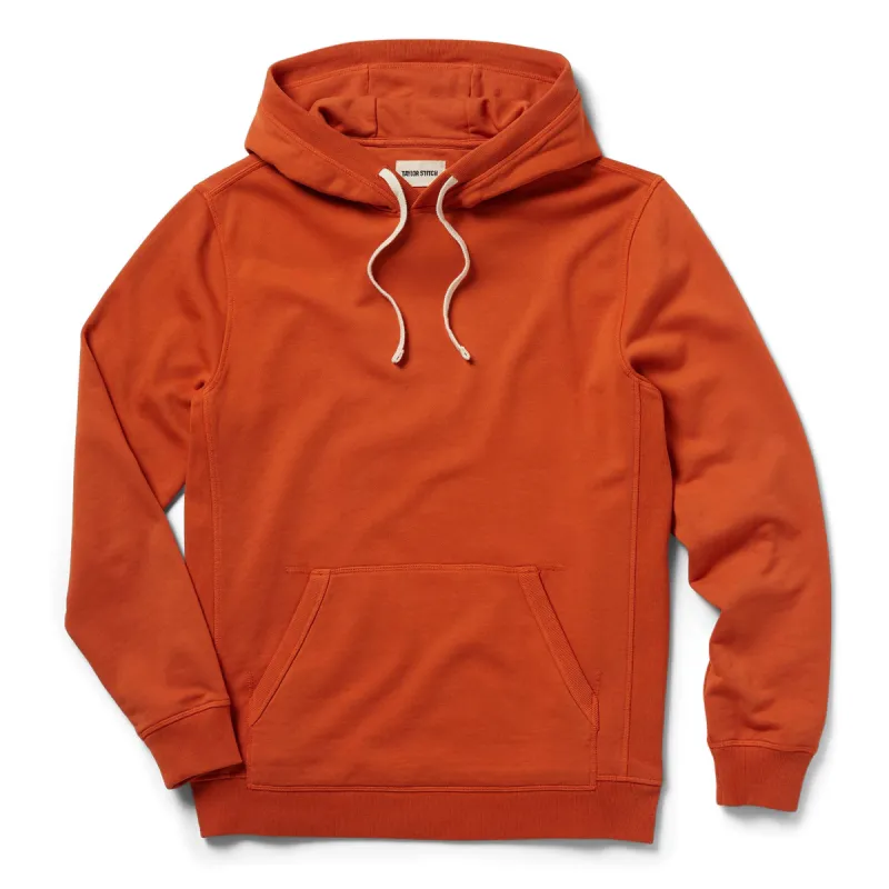 The Fillmore Hoodie in Rust sold by Taylor Stitch
