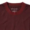 The Cotton Hemp Tee in Rust and Navy Stripe sold by Taylor Stitch