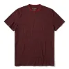 The Cotton Hemp Tee in Rust and Navy Stripe sold by Taylor Stitch