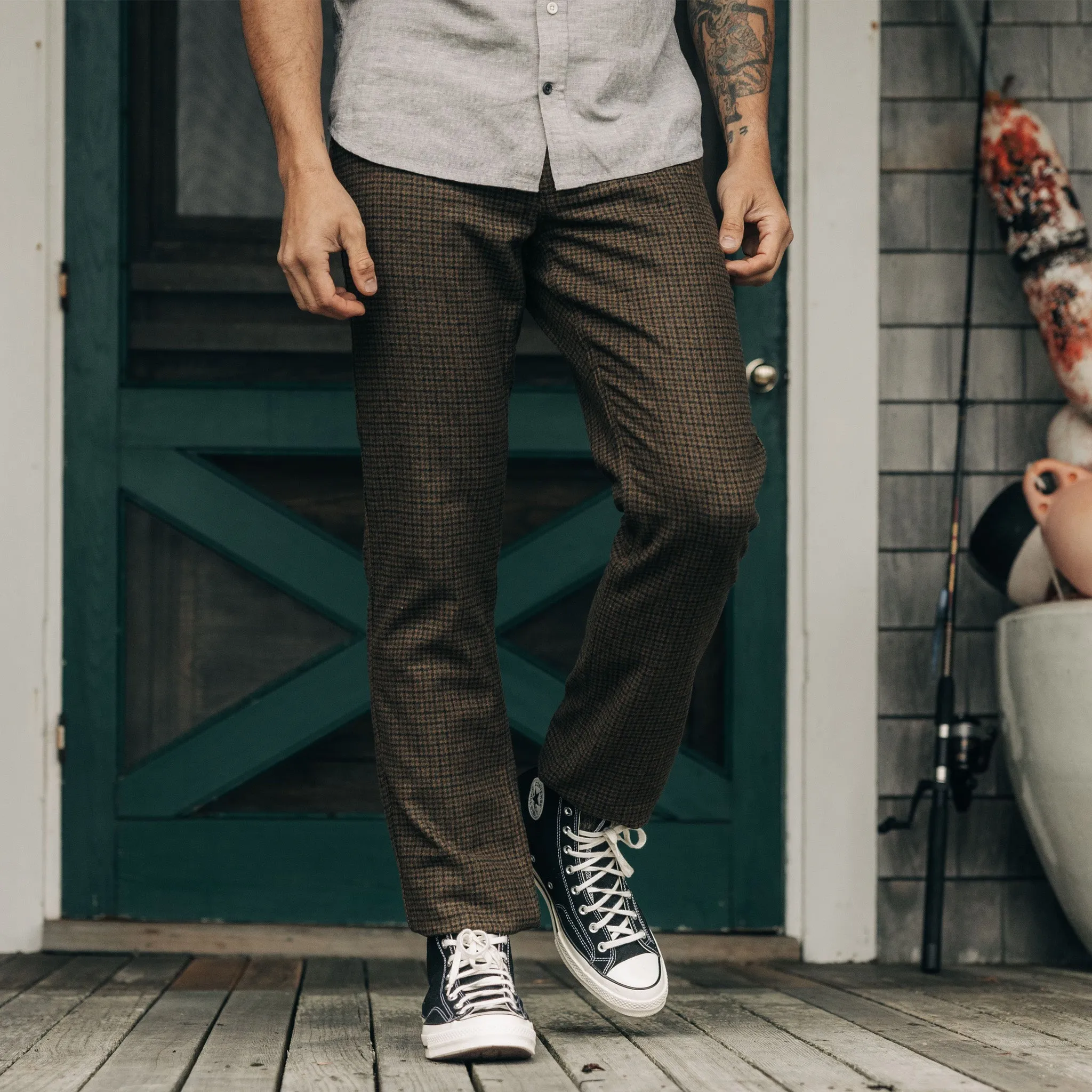The Carmel Pant in Timber Guncheck sold by Taylor Stitch product image thumbnail 3