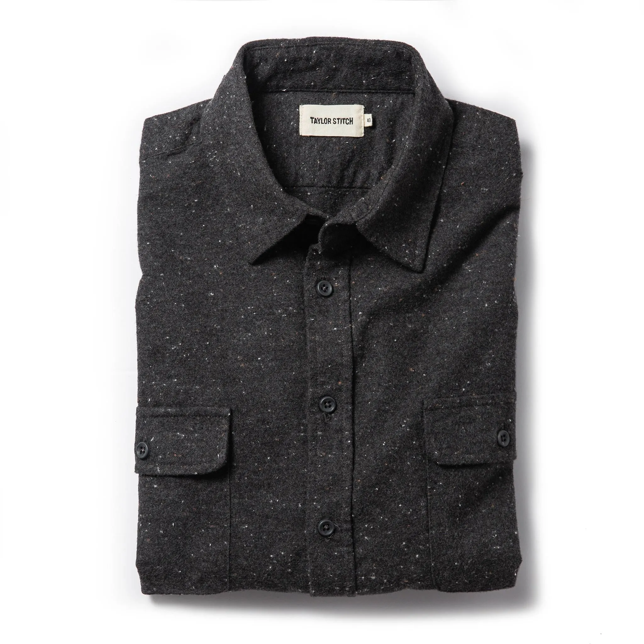 The Yosemite Shirt in Charcoal Donegal sold by Taylor Stitch