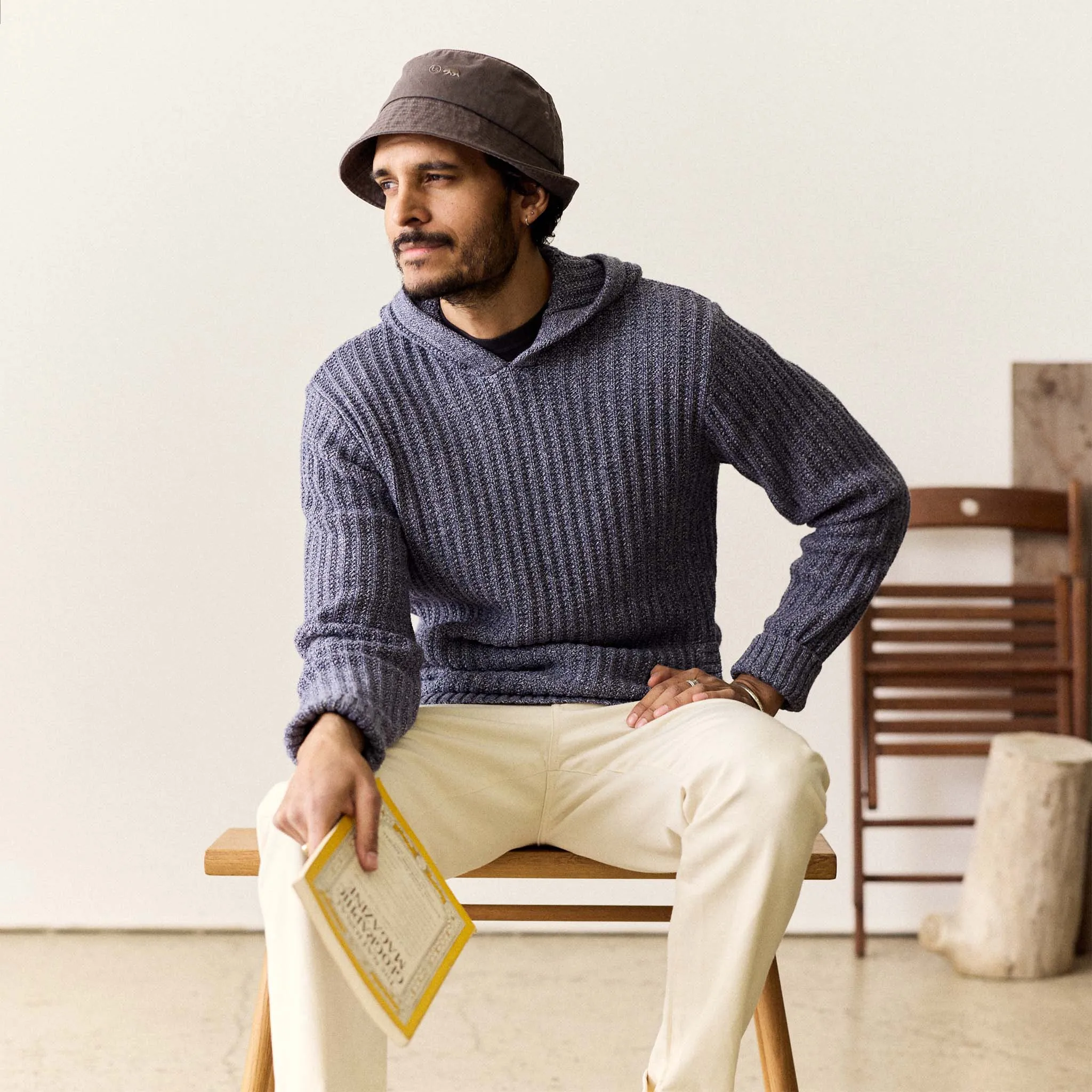 The Bryan Pullover Sweater in Blue Melange sold by Taylor Stitch product image thumbnail 2
