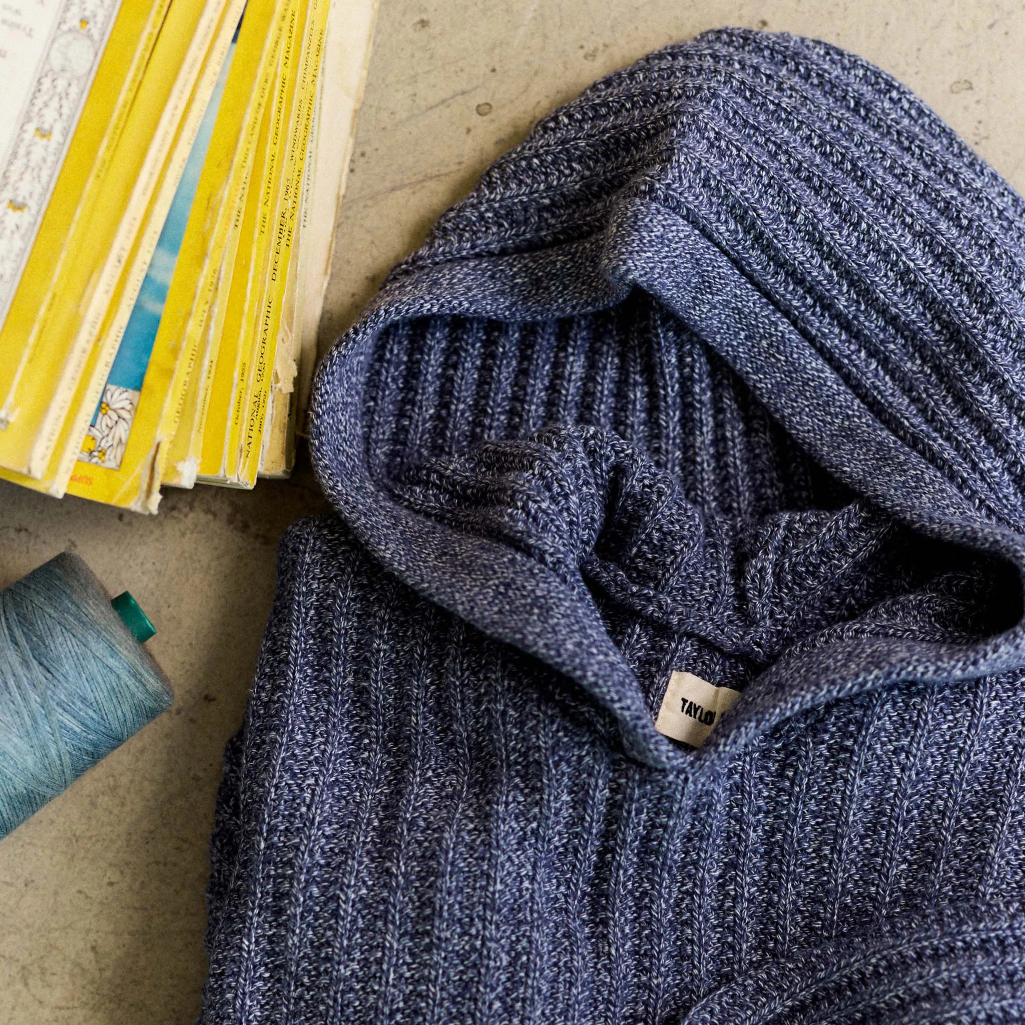 The Bryan Pullover Sweater in Blue Melange sold by Taylor Stitch product image thumbnail 5