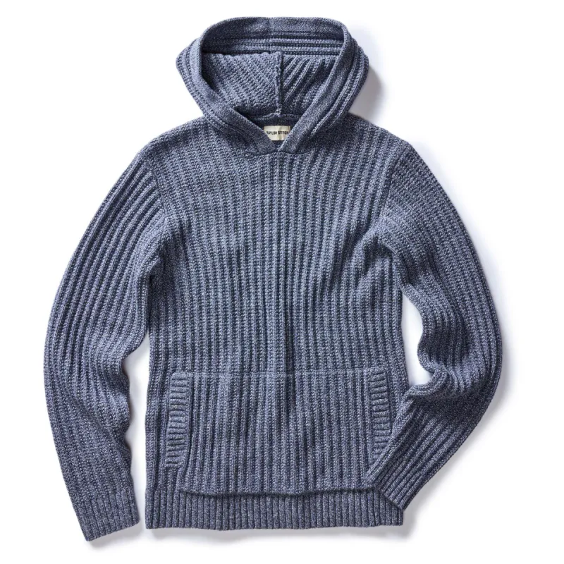 The Bryan Pullover Sweater in Blue Melange sold by Taylor Stitch