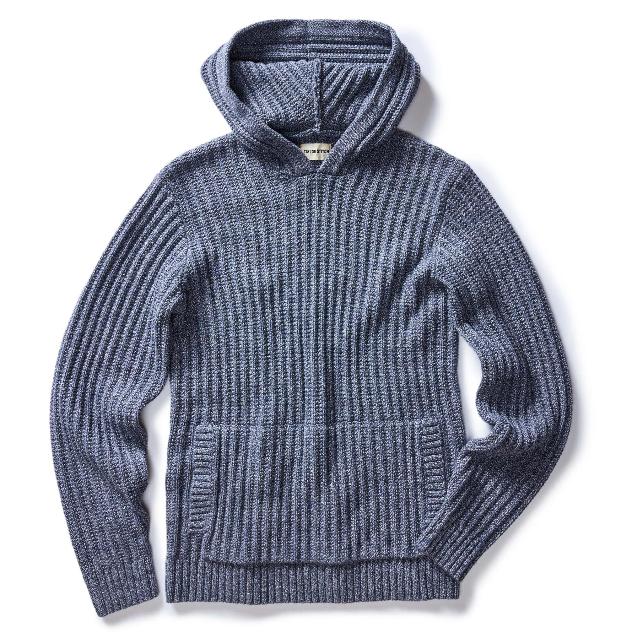 The Bryan Pullover Sweater in Blue Melange sold by Taylor Stitch