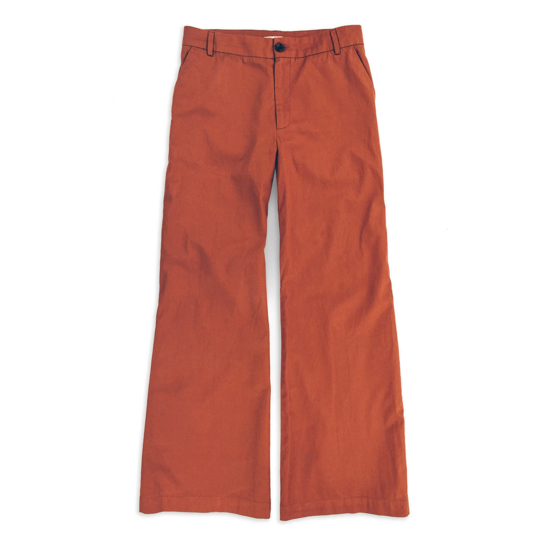 The Greenwich Pant in Rust sold by Taylor Stitch