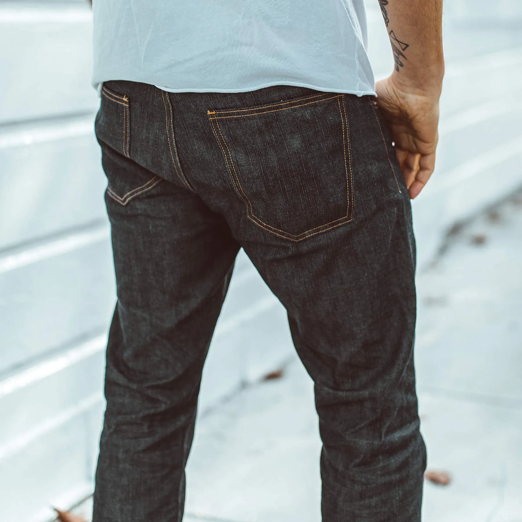 The Slim Jean in Kurabo Slub Denim sold by Taylor Stitch product image thumbnail 4