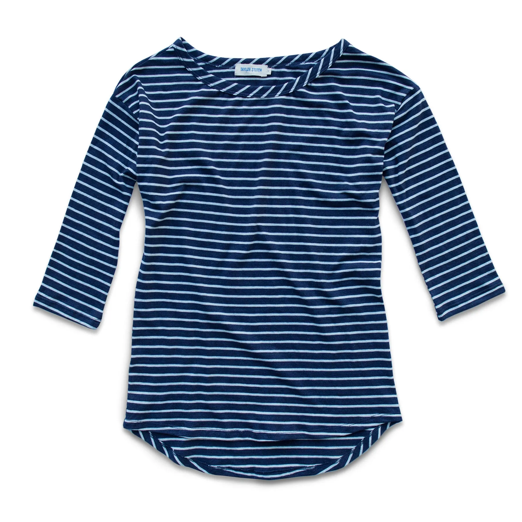 The Paige in Indigo & White Stripe sold by Taylor Stitch
