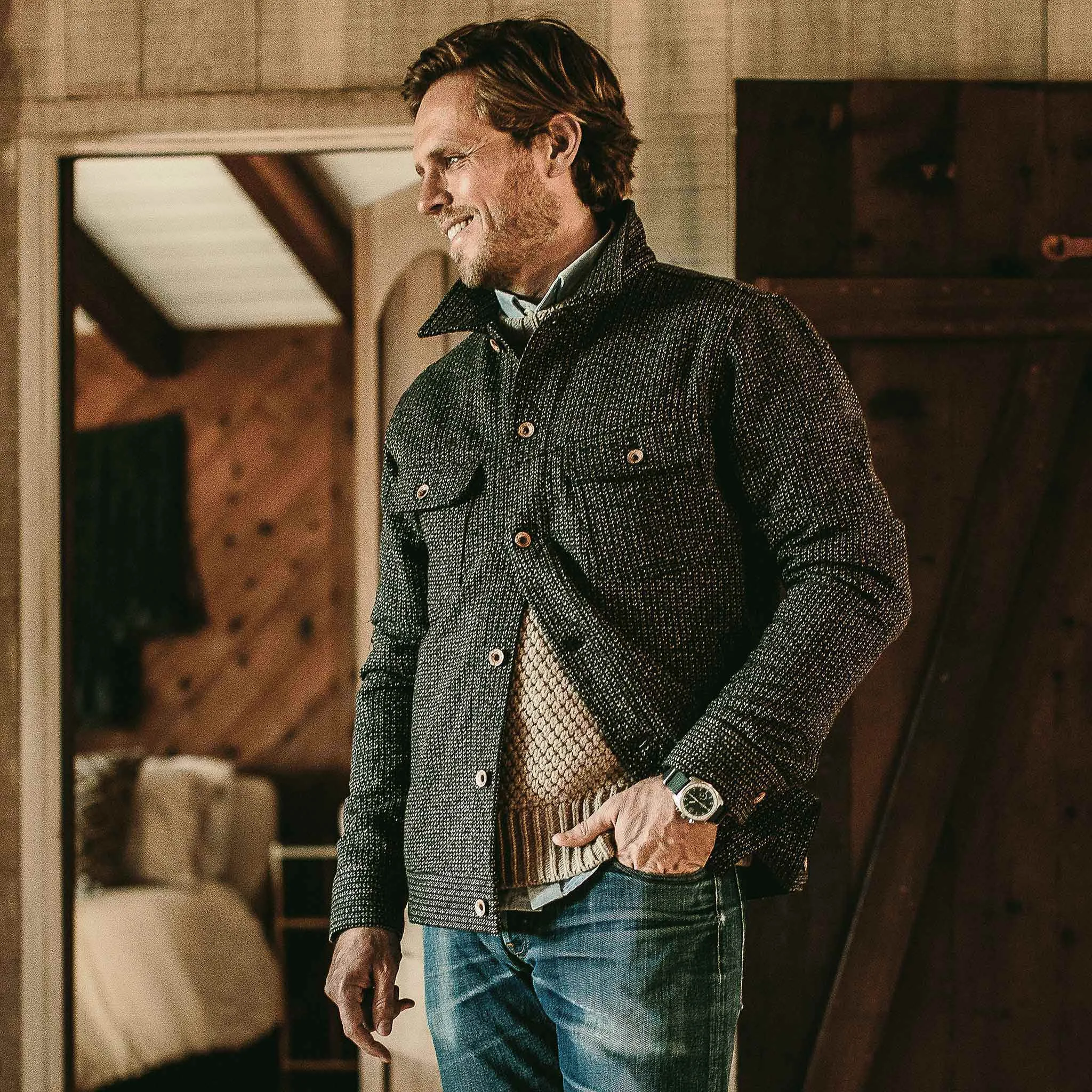 The Long Haul Jacket in Wool Beach Cloth sold by Taylor Stitch product image thumbnail 2