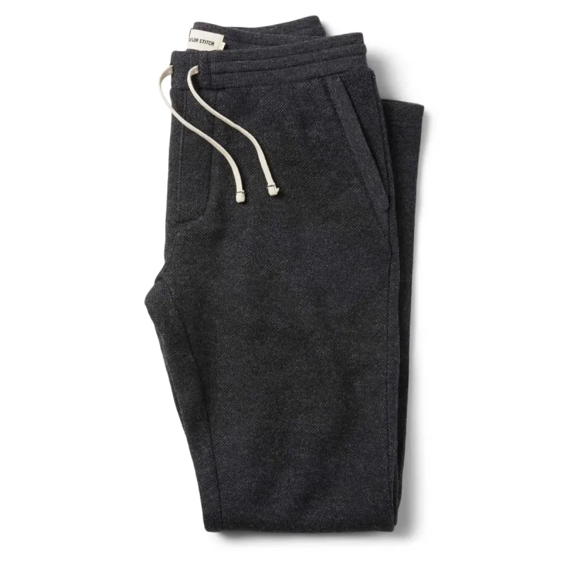 The Weekend Pant in Charcoal Herringbone Wool sold by Taylor Stitch