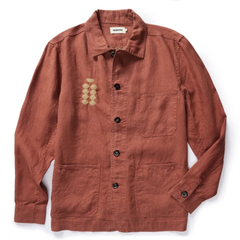The Embroidered Ojai Jacket in Dried Guajillo Hemp sold by Taylor Stitch