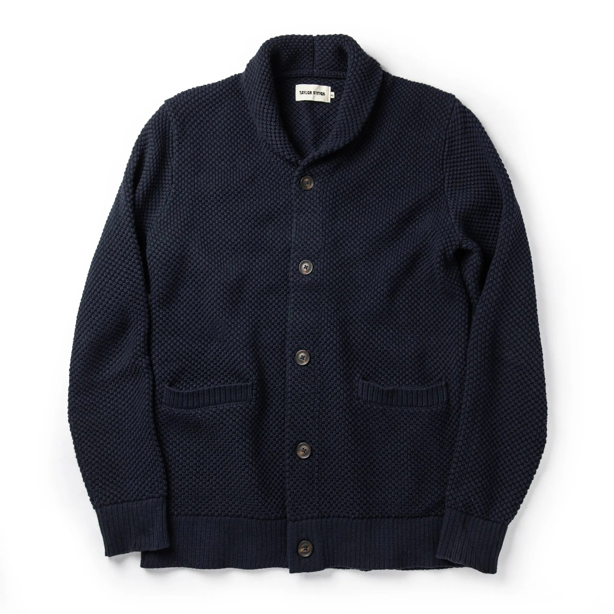 The Crawford Sweater in Navy sold by Taylor Stitch
