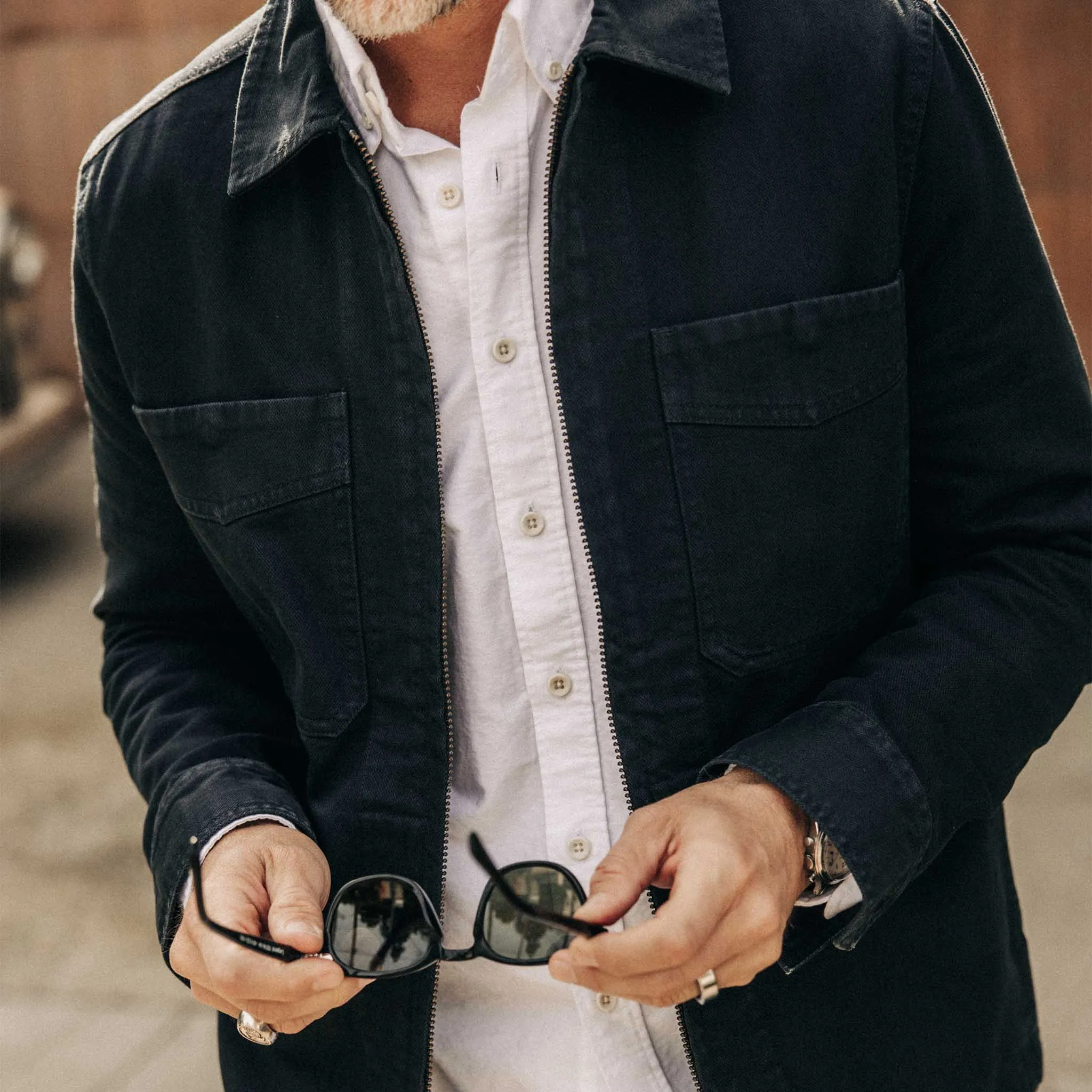 The Station Jacket in Dark Navy Broken Twill sold by Taylor Stitch product image thumbnail 3