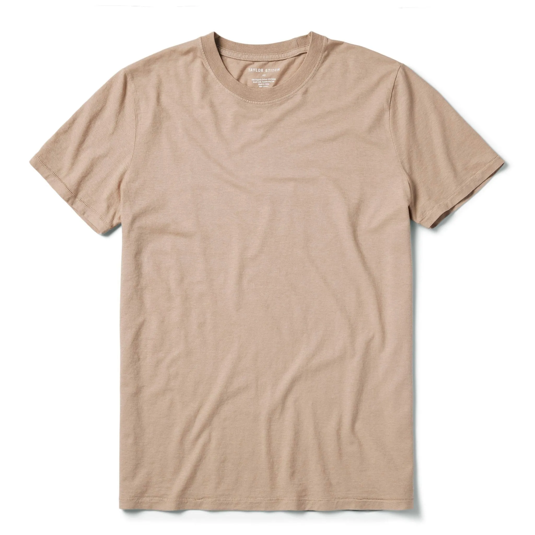 The Cotton Hemp Tee in Khaki sold by Taylor Stitch
