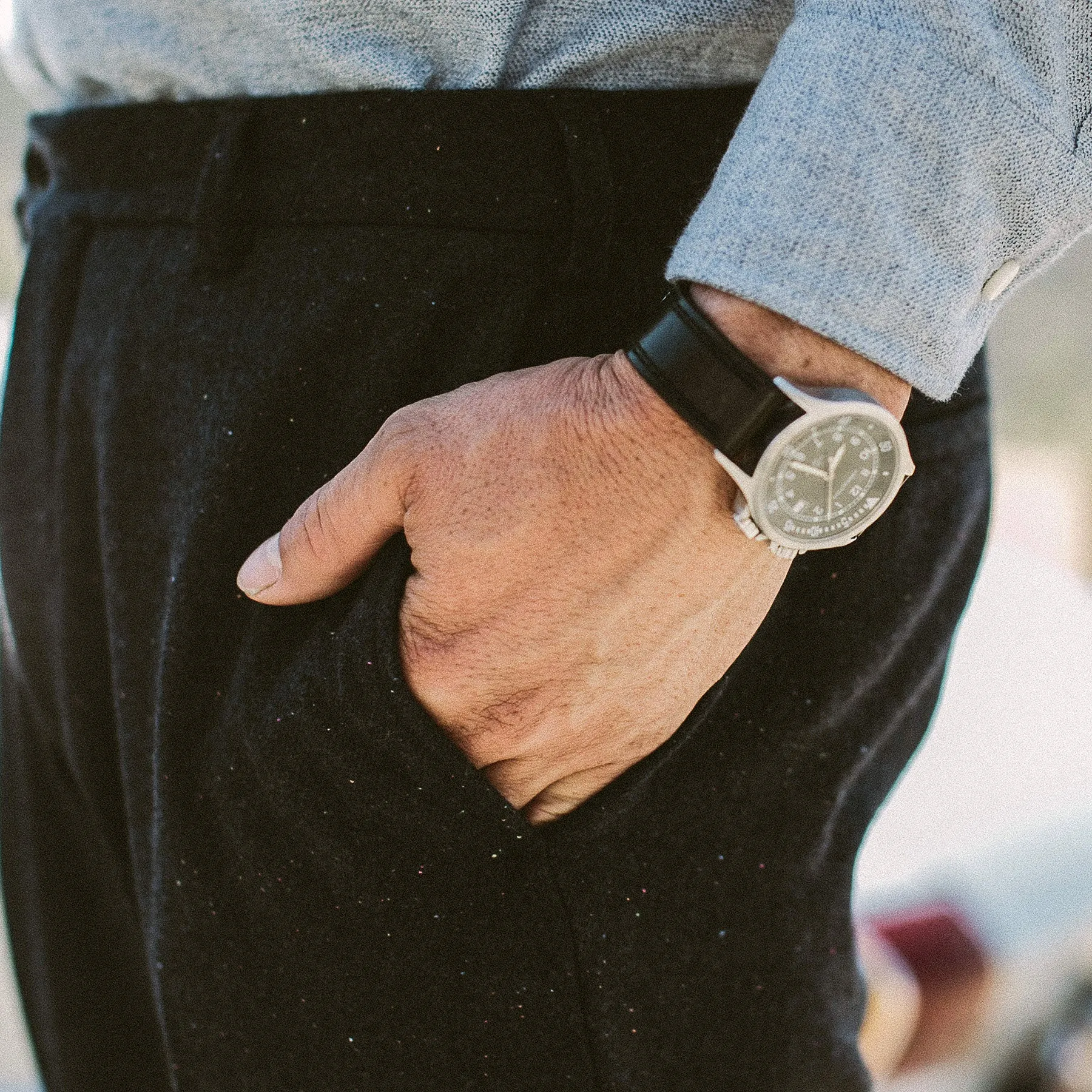 The Telegraph Trouser in Navy Donegal sold by Taylor Stitch product image thumbnail 3