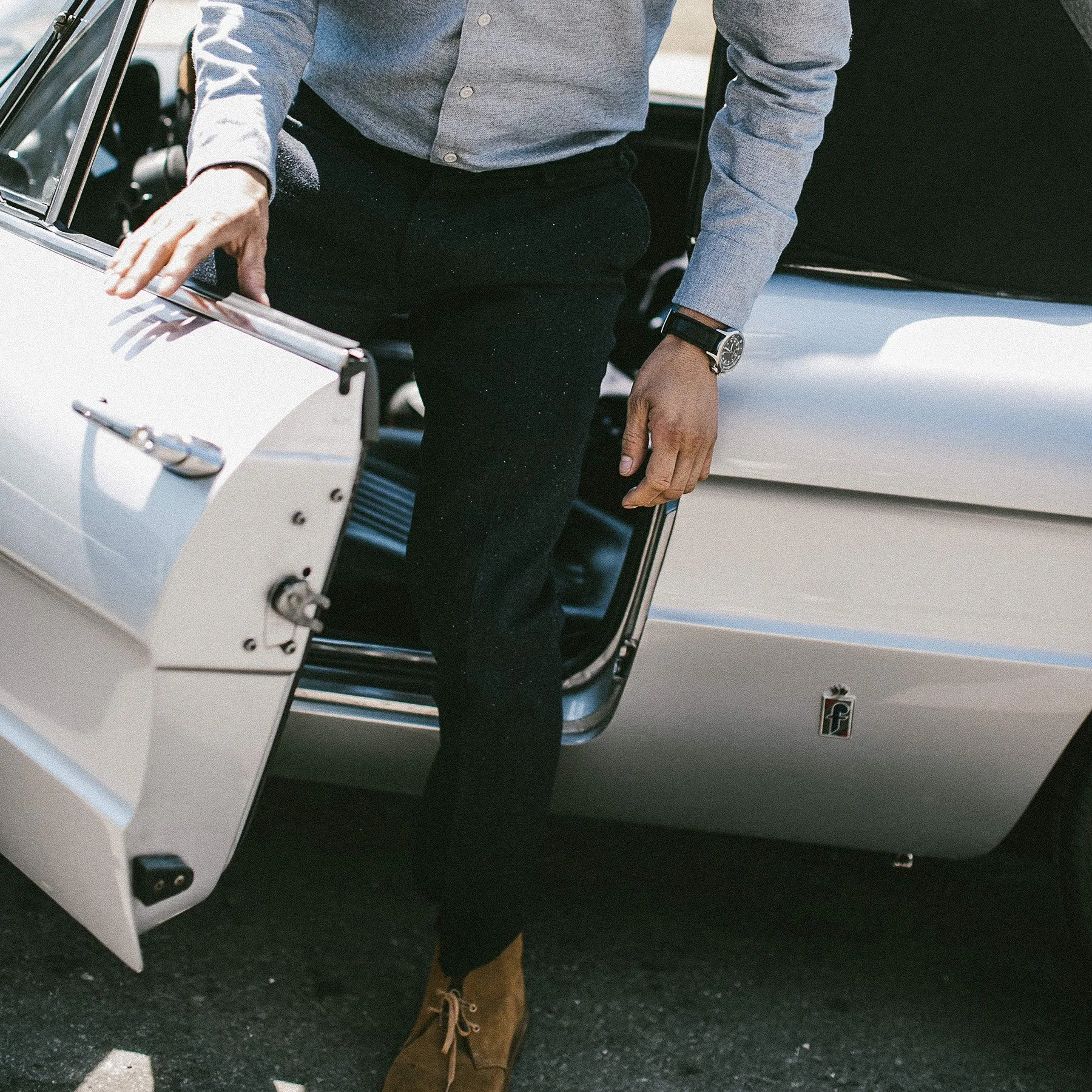 The Telegraph Trouser in Navy Donegal sold by Taylor Stitch product image thumbnail 4