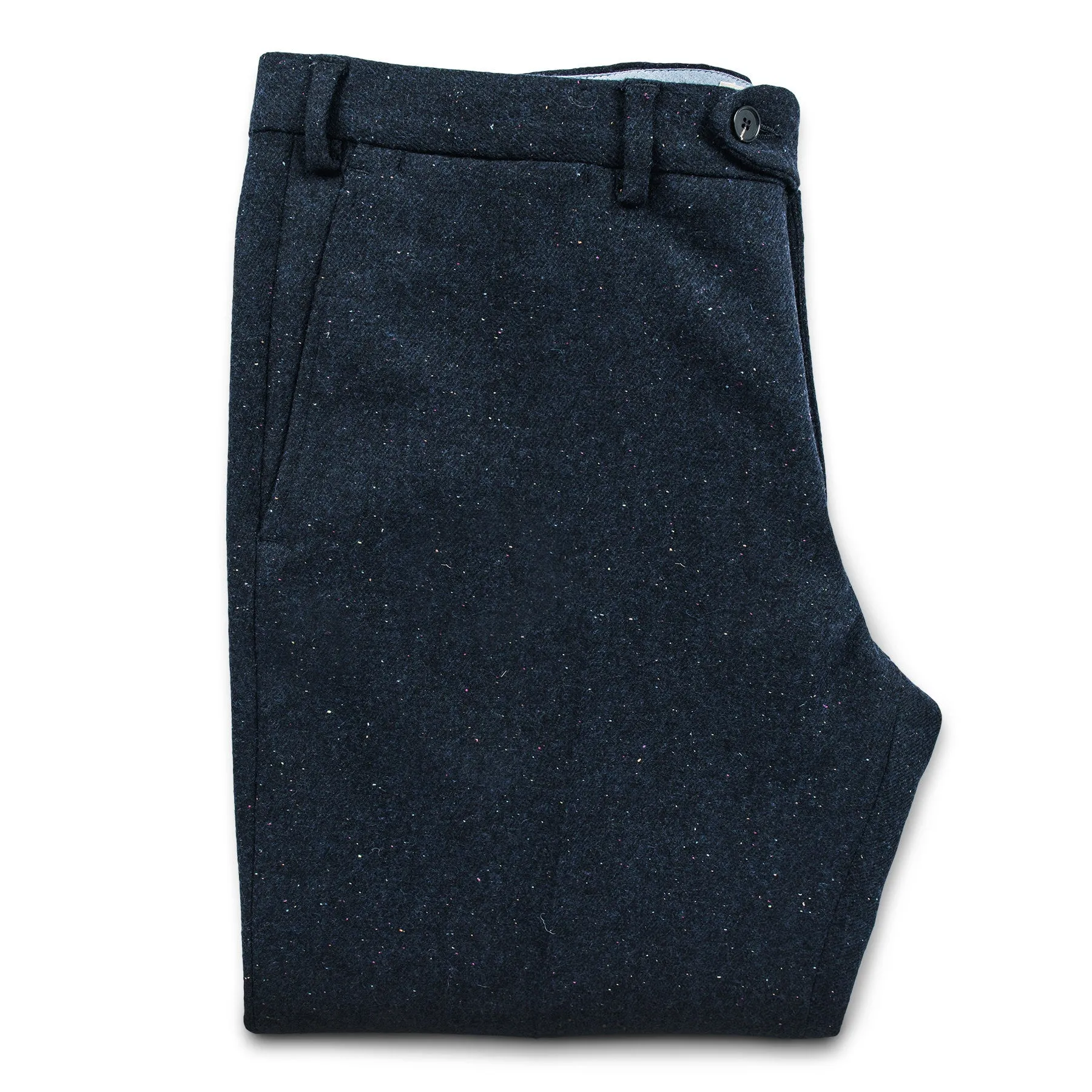 The Telegraph Trouser in Navy Donegal sold by Taylor Stitch