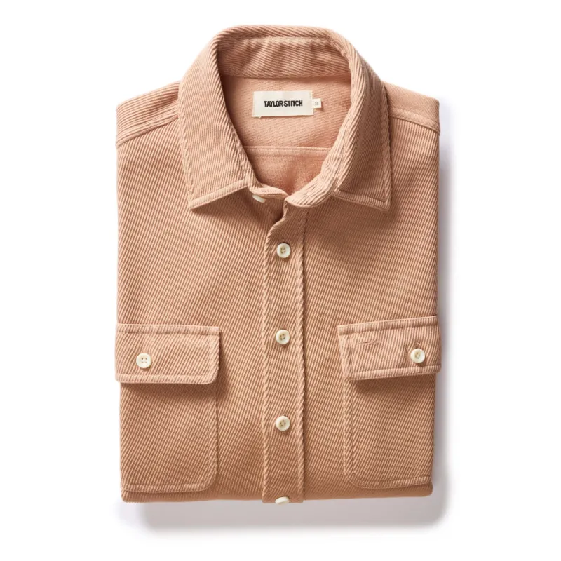 The Ledge Shirt in Dusty Coral Twill sold by Taylor Stitch