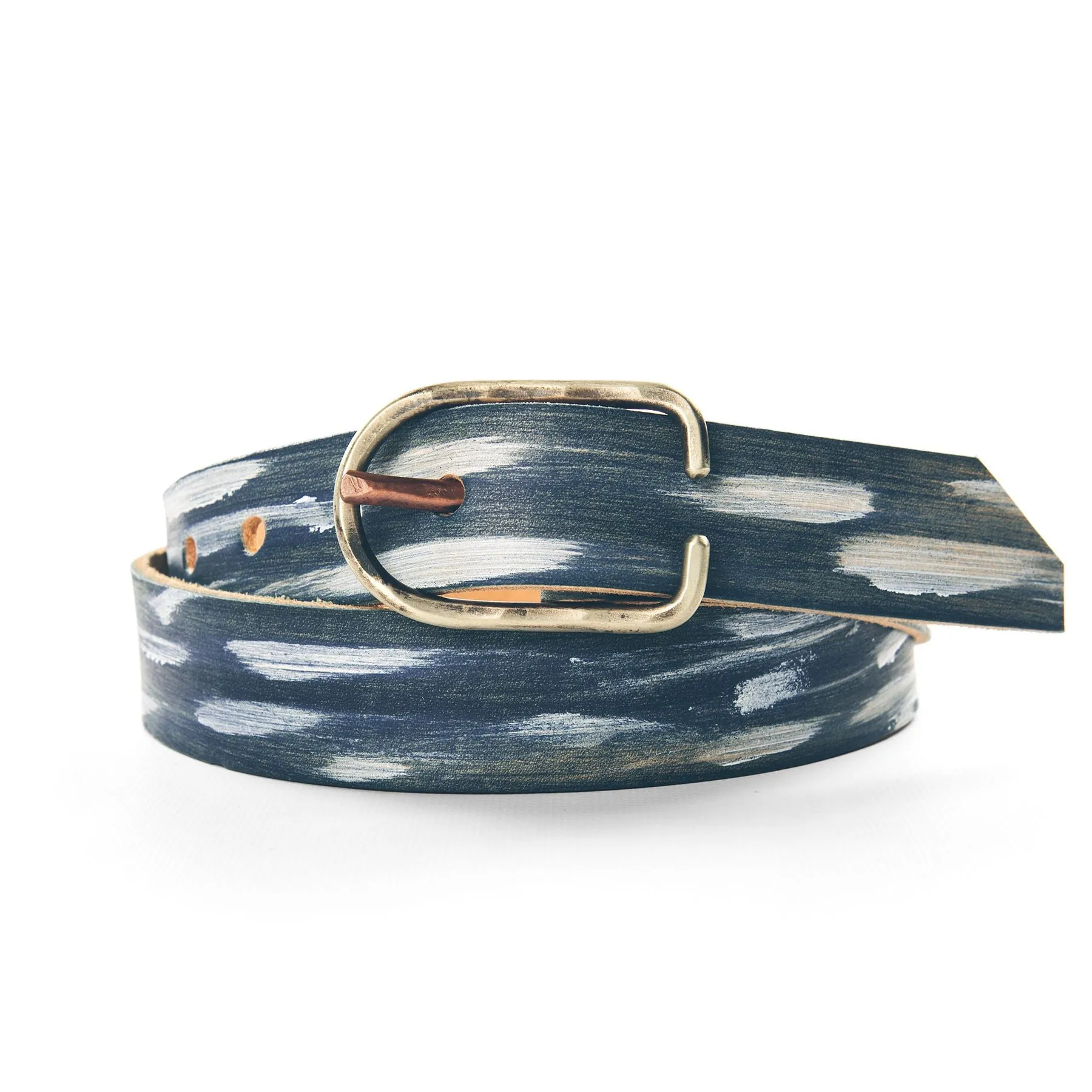 The Cause & Effect Belt in White Brushstroke sold by Taylor Stitch