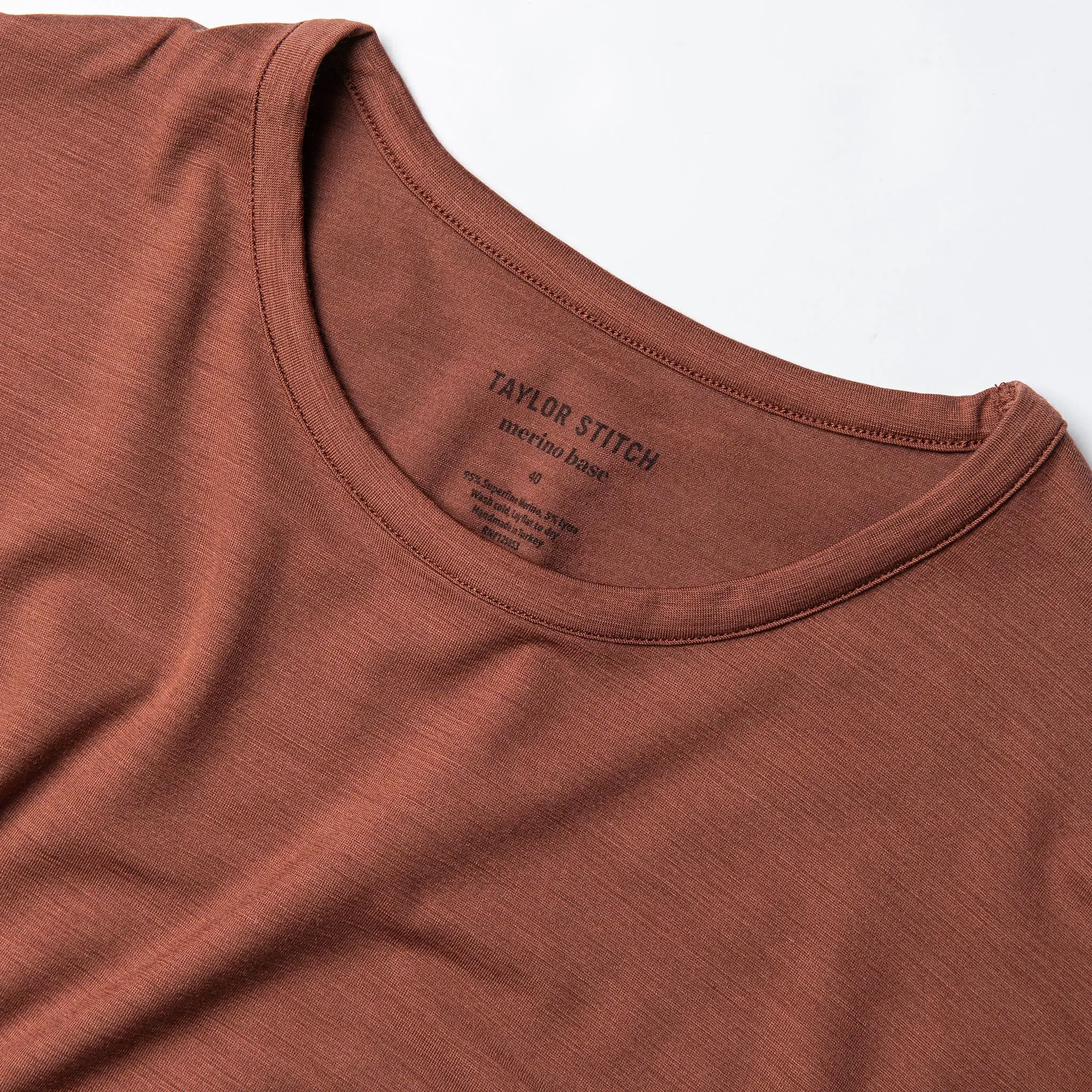 The Merino Tee in Brick Red sold by Taylor Stitch product image thumbnail 5