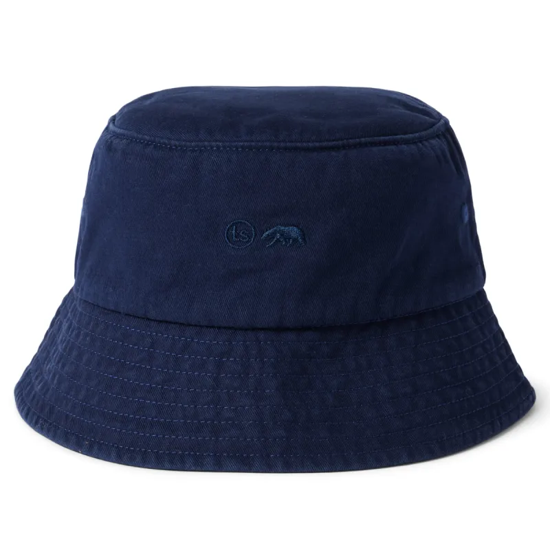 The Bucket Hat in Washed Navy Twill sold by Taylor Stitch