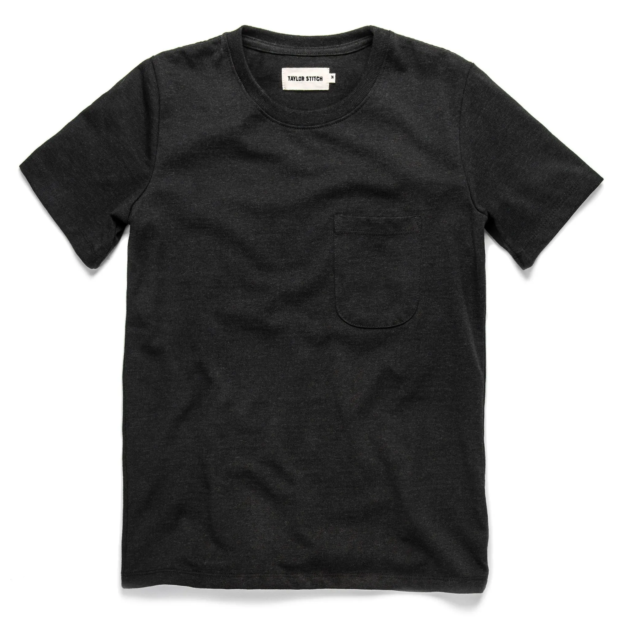 The Heavy Bag Tee in Black Melange sold by Taylor Stitch