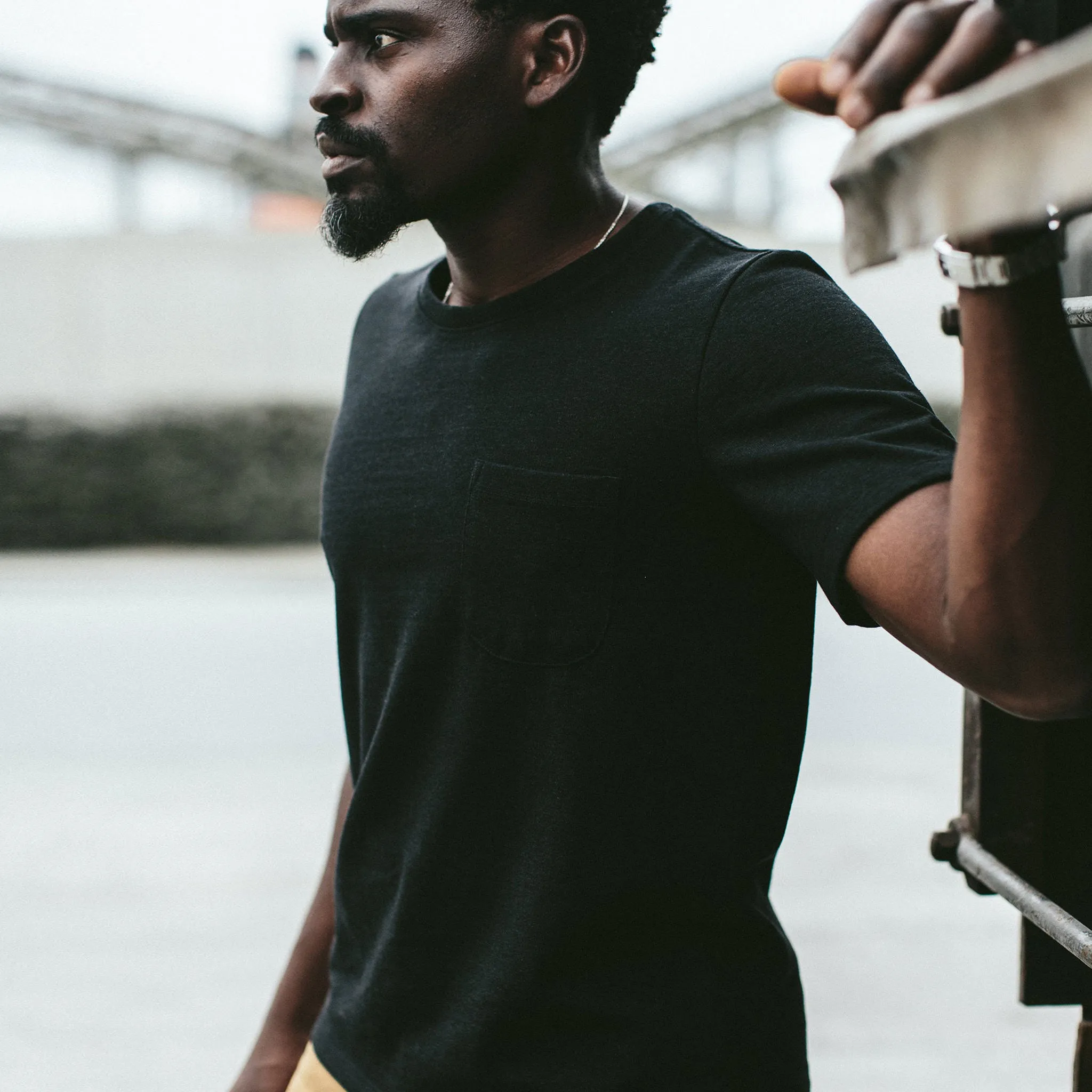 The Heavy Bag Tee in Black Melange sold by Taylor Stitch product image thumbnail 5