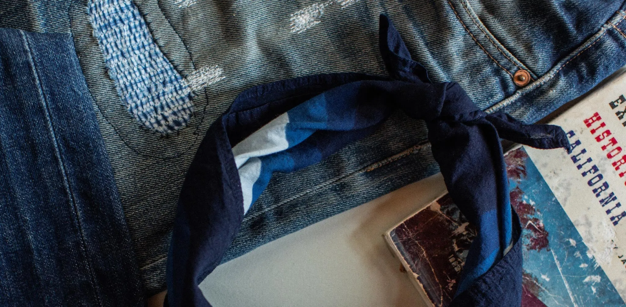 The Bandana in Natural Indigo Petal sold by Taylor Stitch product image thumbnail 4