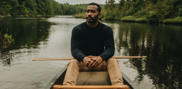 The Fisherman Sweater in Dark Navy sold by Taylor Stitch