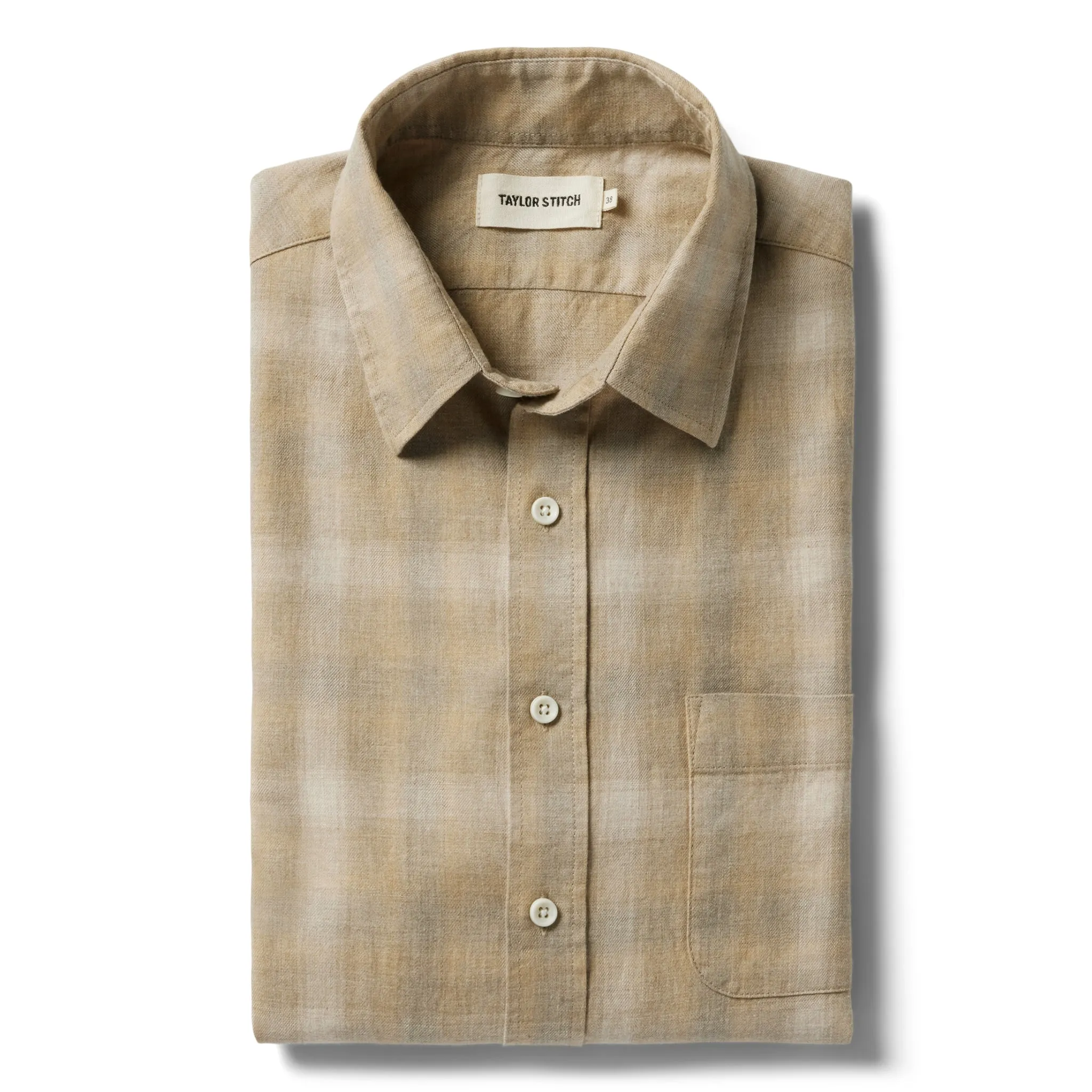 The California in Heathered Sunrise Plaid sold by Taylor Stitch