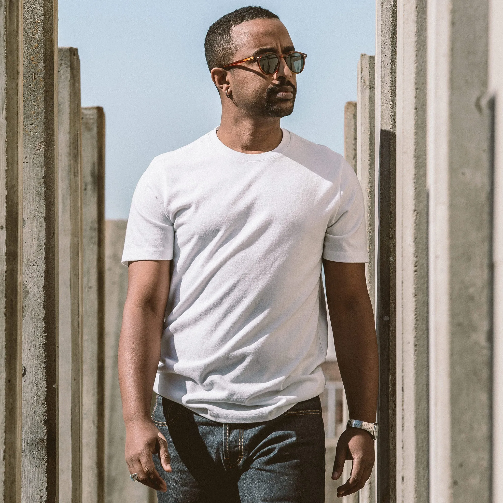 The Triblend Tee in White sold by Taylor Stitch product image thumbnail 2