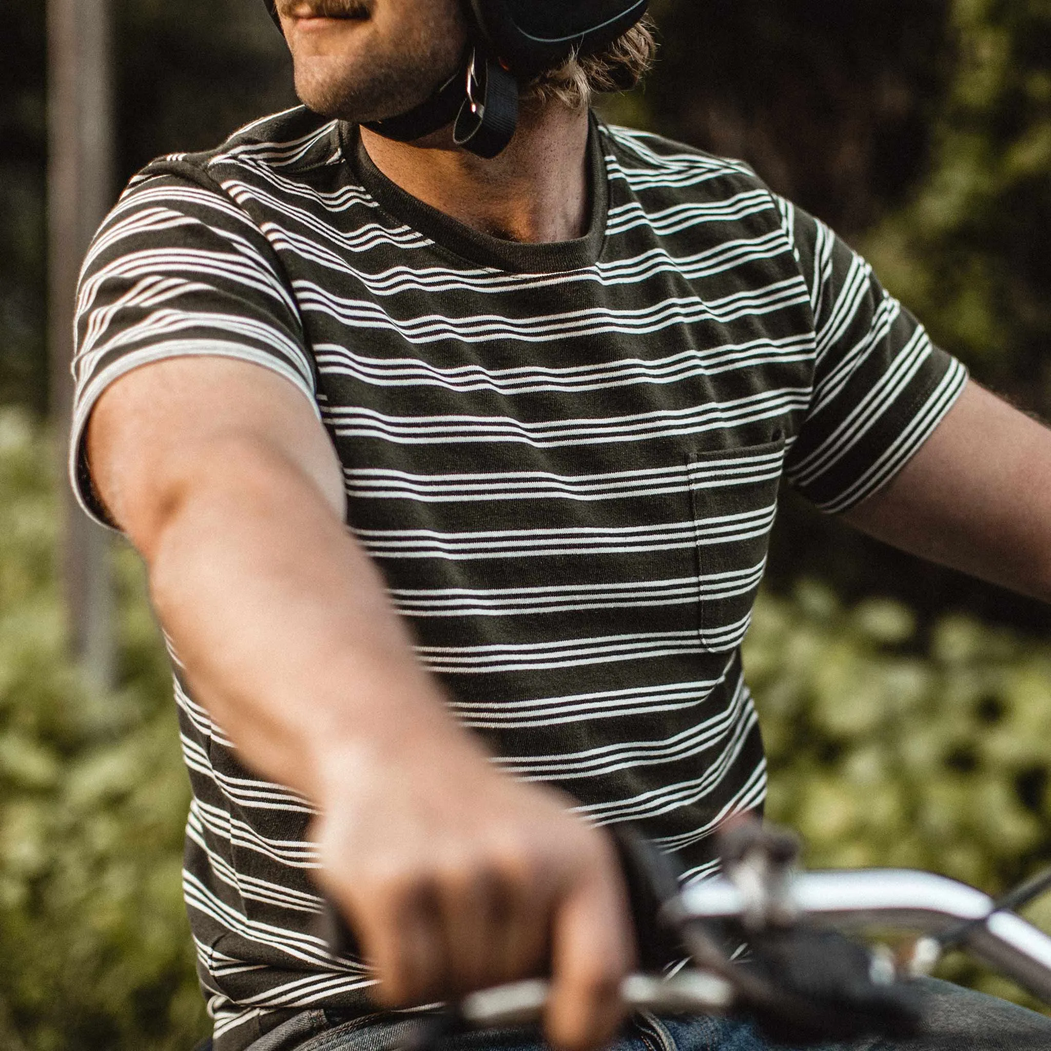 The Heavy Bag Tee in Cypress Stripe sold by Taylor Stitch product image thumbnail 5