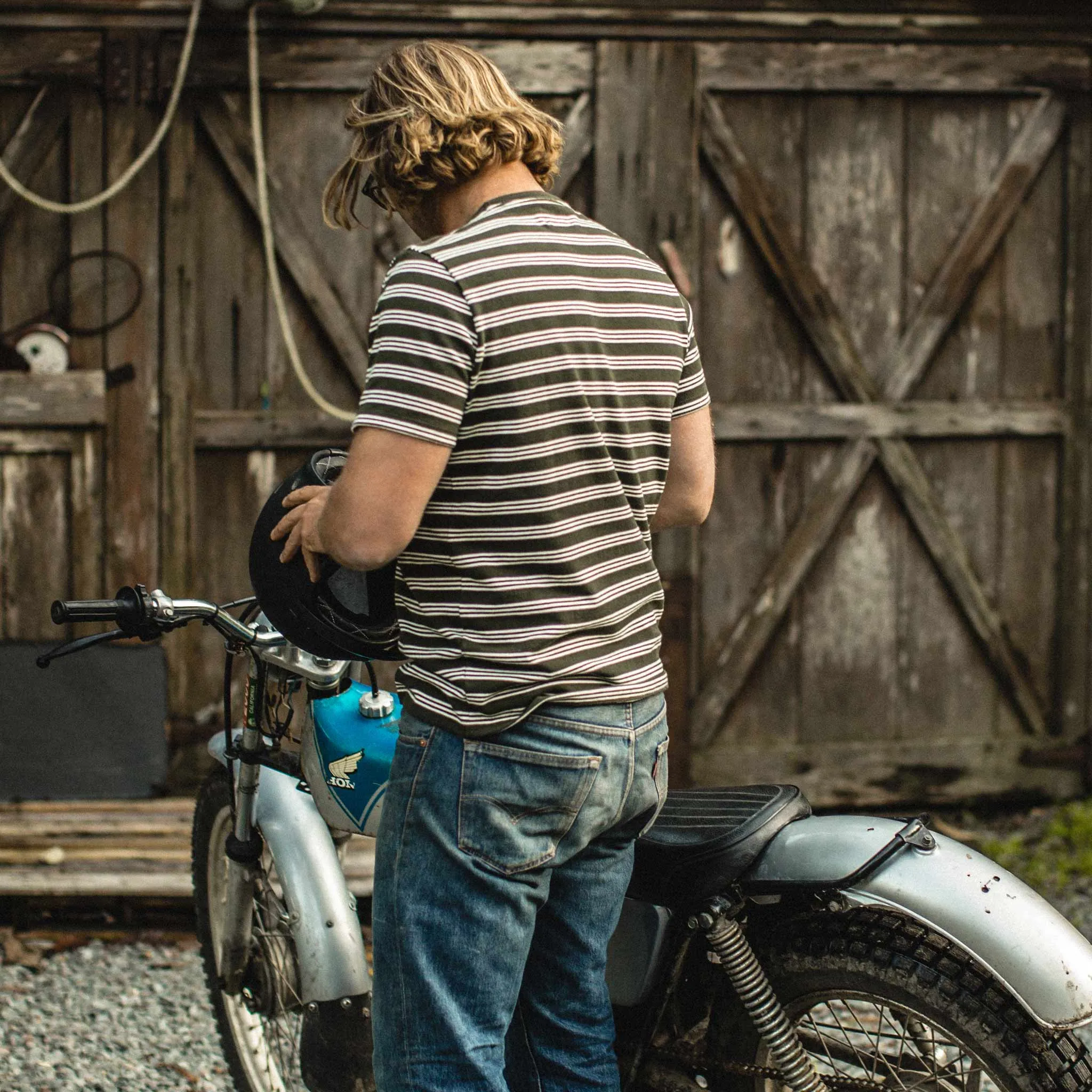 The Heavy Bag Tee in Cypress Stripe sold by Taylor Stitch product image thumbnail 3