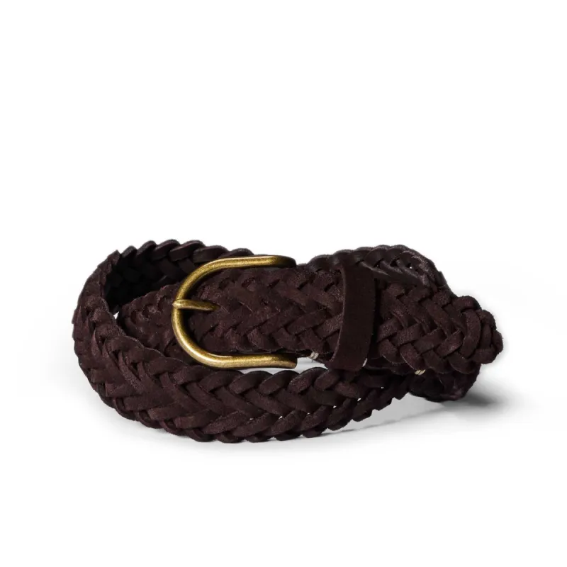 The Braided Belt in Chocolate Suede sold by Taylor Stitch