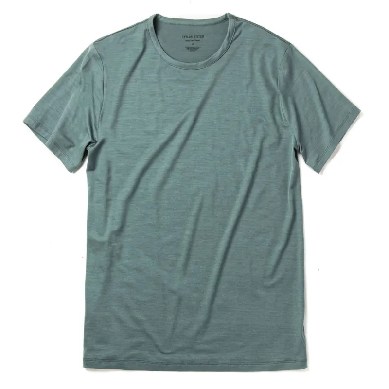 The Merino Tee in Sea Green sold by Taylor Stitch